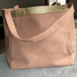 Jimmy Choo Pink and Gold Tote Bag